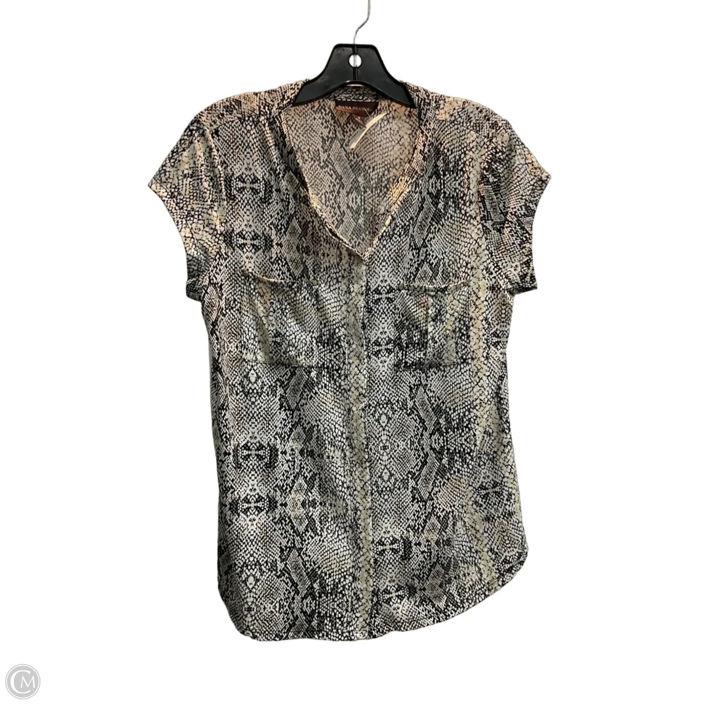 Top Short Sleeve By Dana Buchman In Snakeskin Print, Size: M