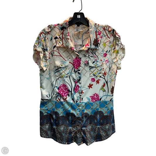 Top Short Sleeve By Bcbgmaxazria In Floral Print, Size: M