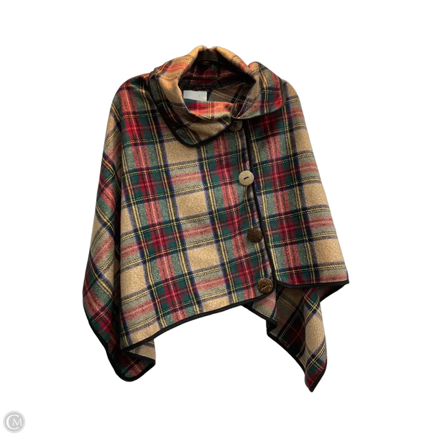 Shawl By Clothes Mentor In Plaid Pattern, Size: M