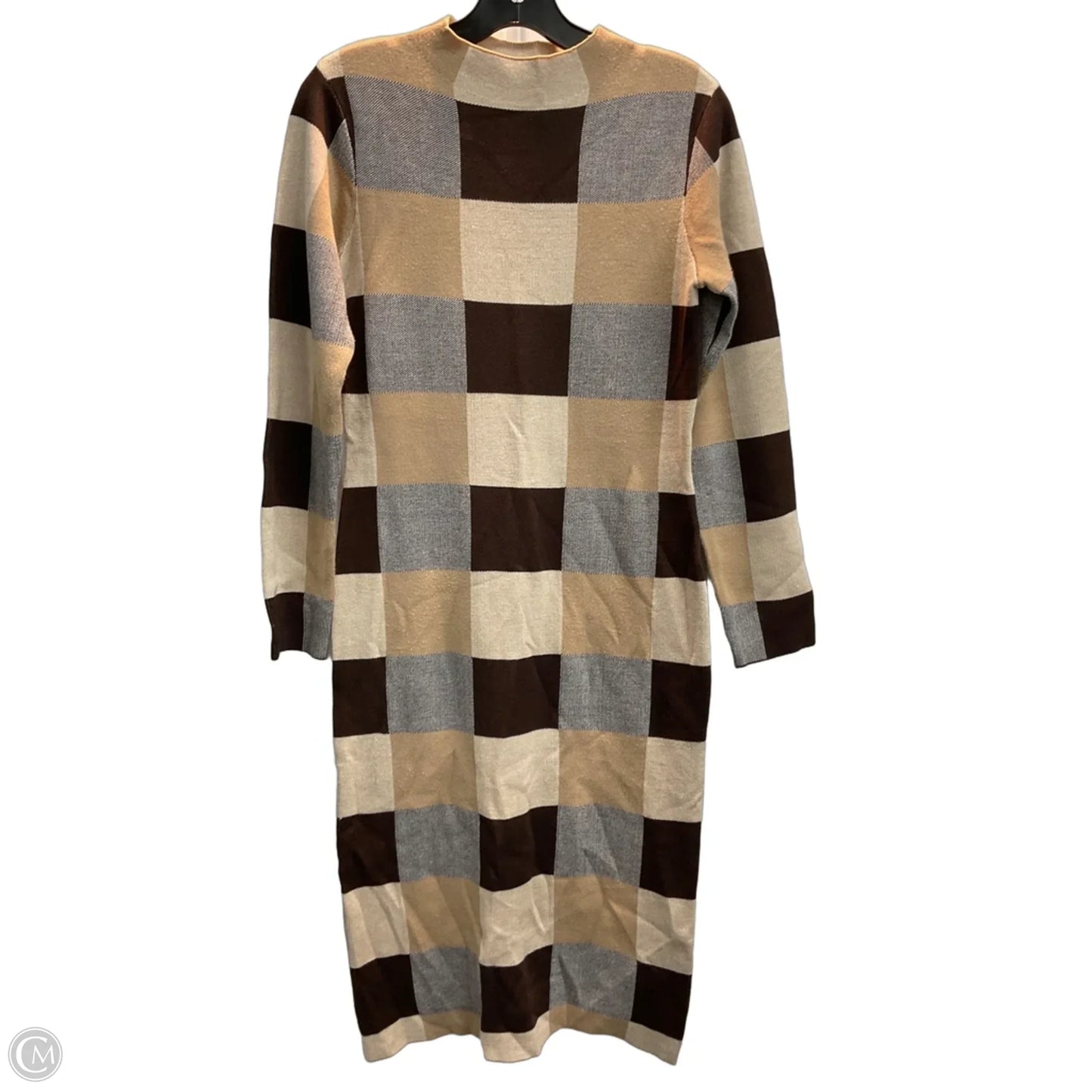 Dress Casual Midi By Nina Leonard In Plaid Pattern, Size: S
