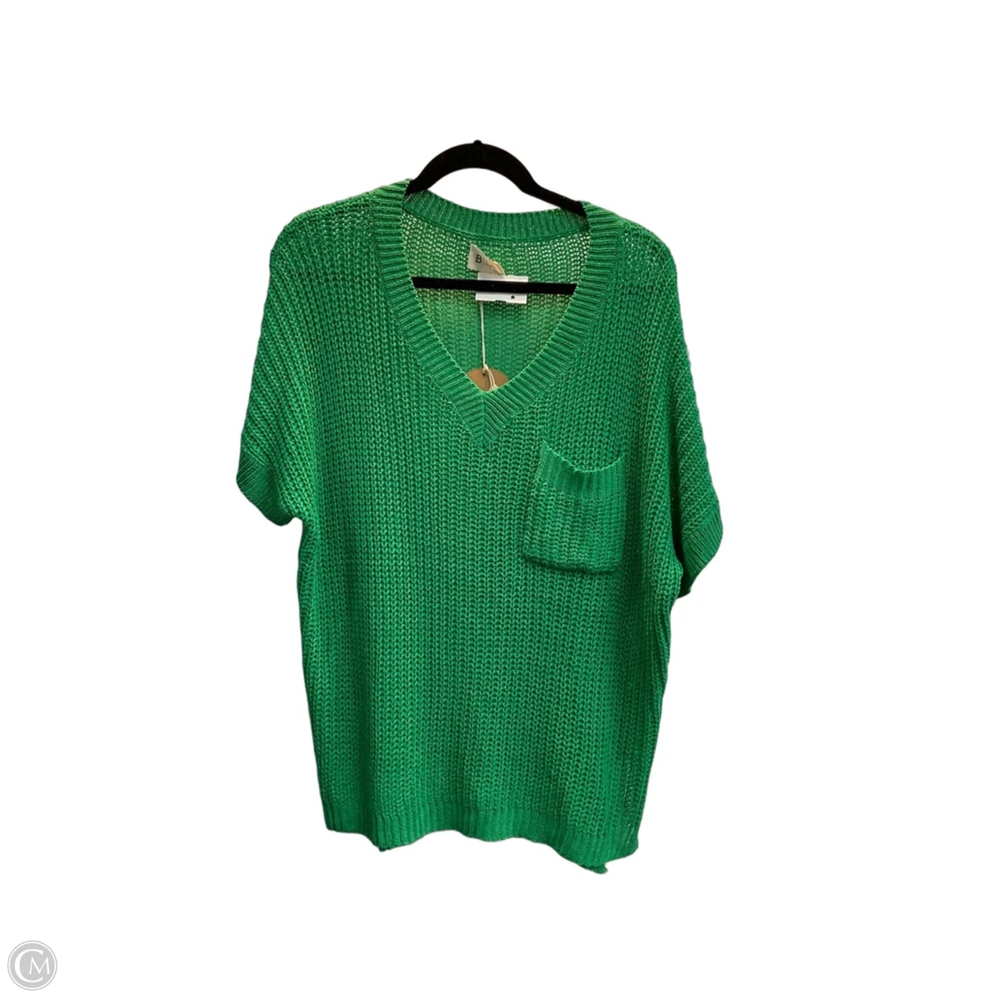 Sweater Short Sleeve By Bibi In Green, Size: S