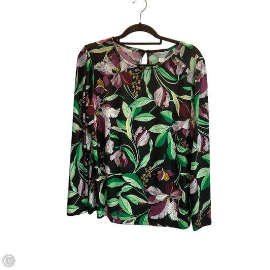 Top Long Sleeve By Liz Claiborne In Floral Print, Size: L