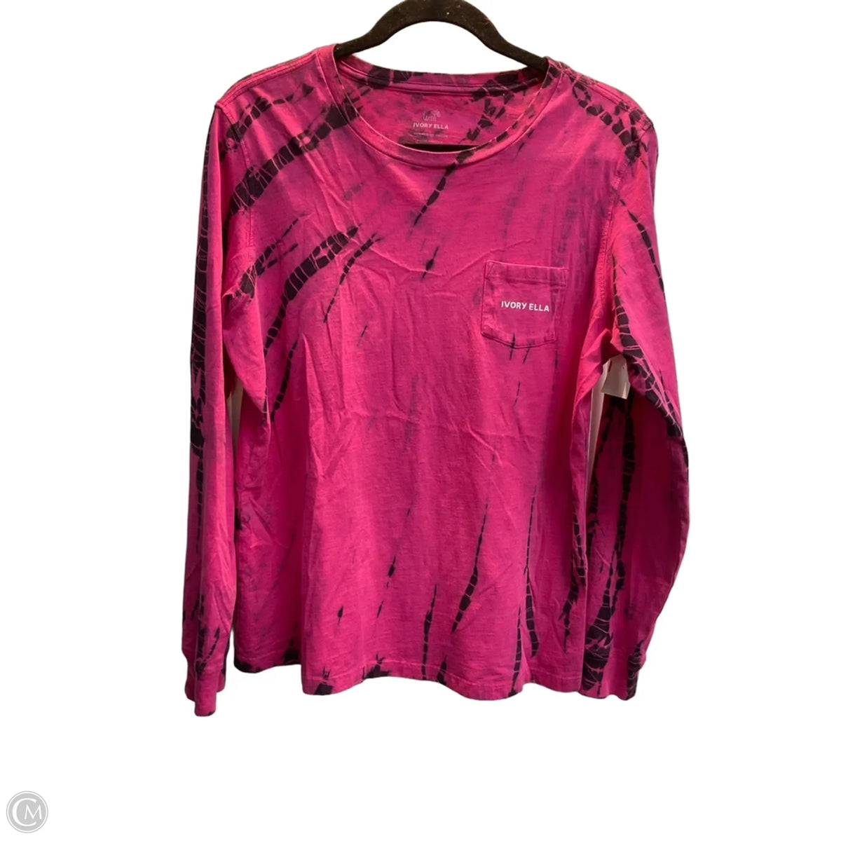 Top Long Sleeve Basic By Ivory Ella In Black & Pink, Size: M