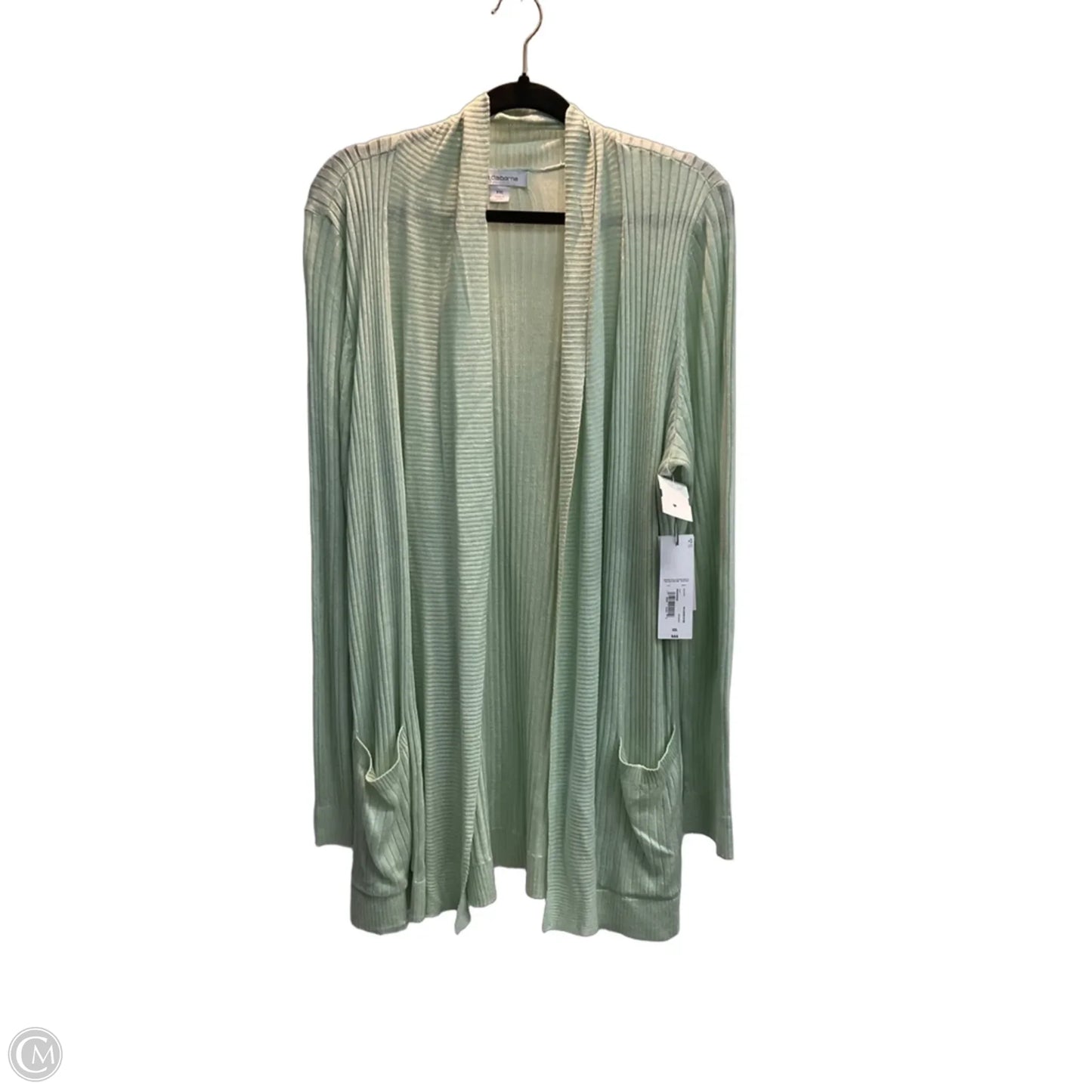 Cardigan By Liz Claiborne In Green, Size: Xxl