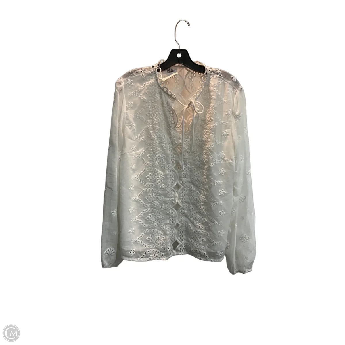 Blouse Long Sleeve By Cmb In White, Size: L