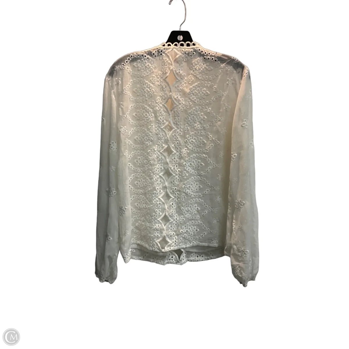 Blouse Long Sleeve By Cmb In White, Size: L