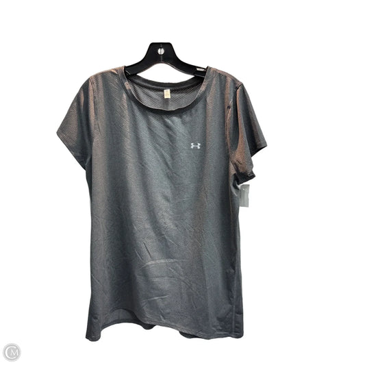 Athletic Top Short Sleeve By Under Armour In Grey, Size: Xl
