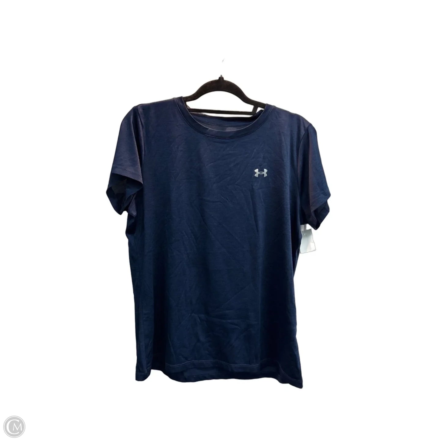 Athletic Top Short Sleeve By Under Armour In Navy, Size: L