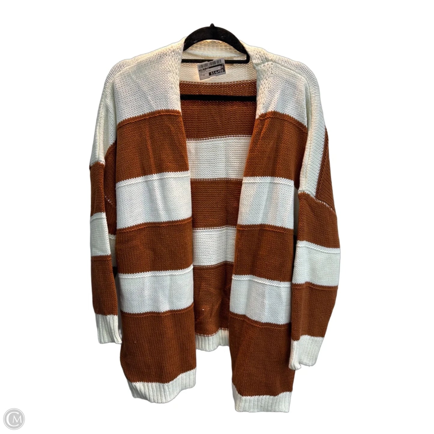 Cardigan By Vine & Love In Striped Pattern, Size: 2x