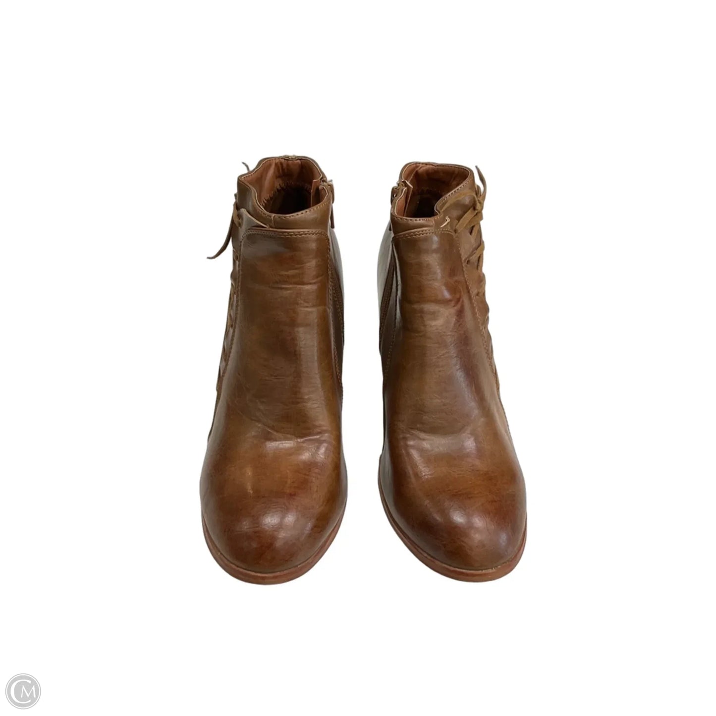 Boots Ankle Heels By Clothes Mentor In Brown, Size: 11
