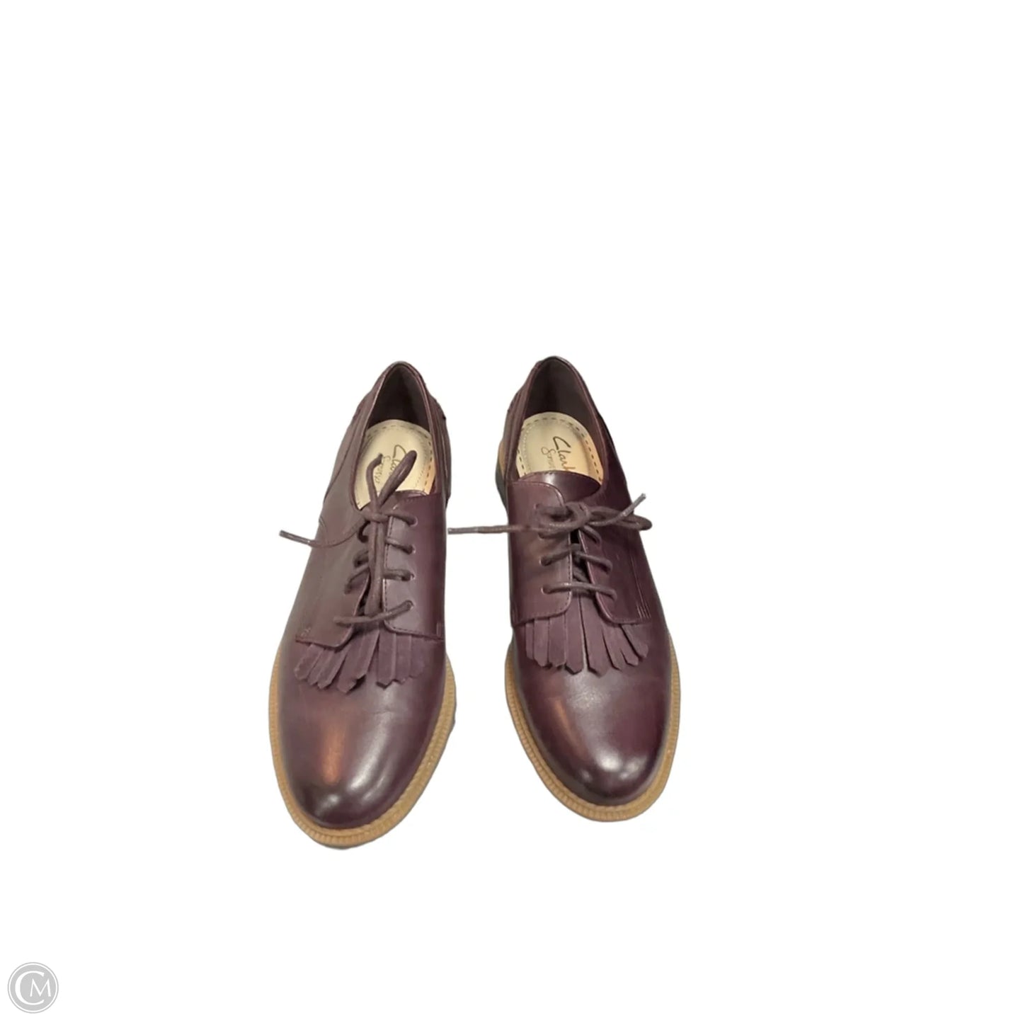 Shoes Sneakers By Clarks In Maroon, Size: 8