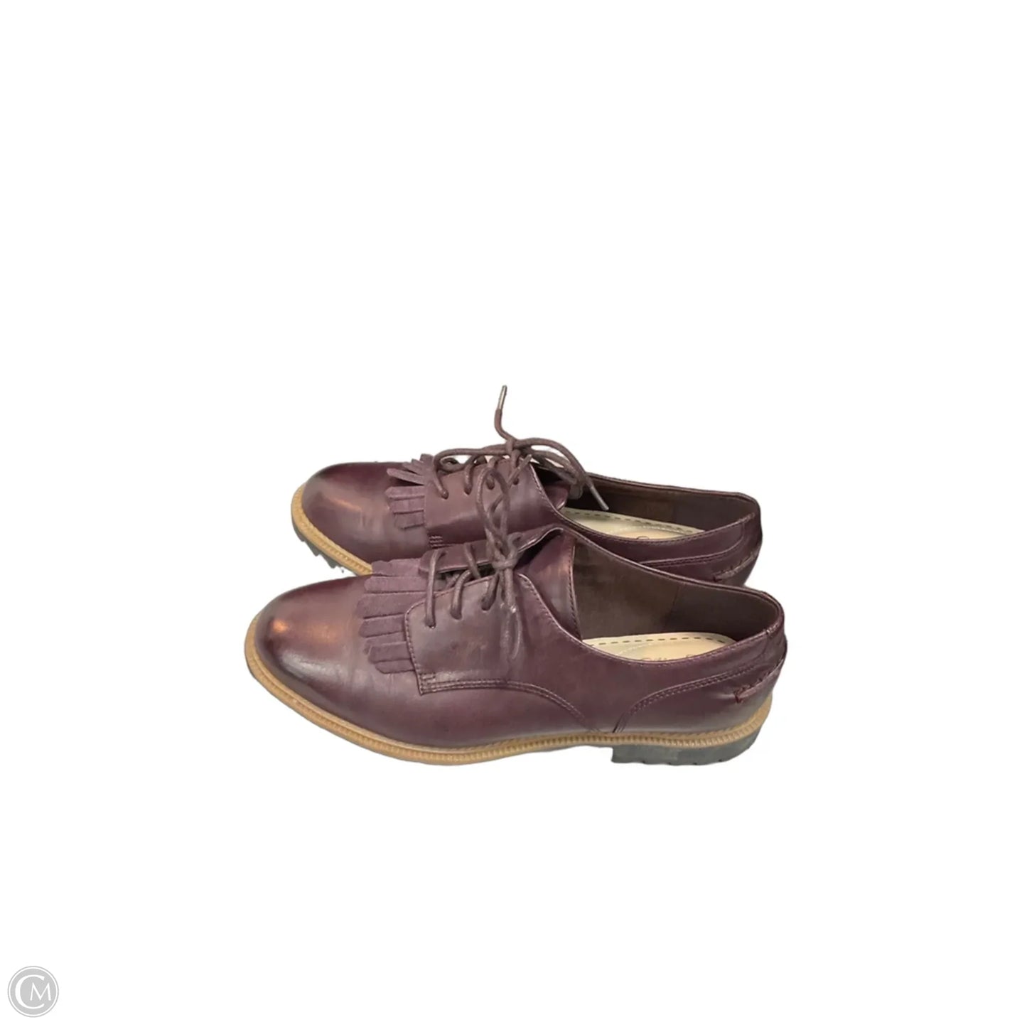 Shoes Sneakers By Clarks In Maroon, Size: 8