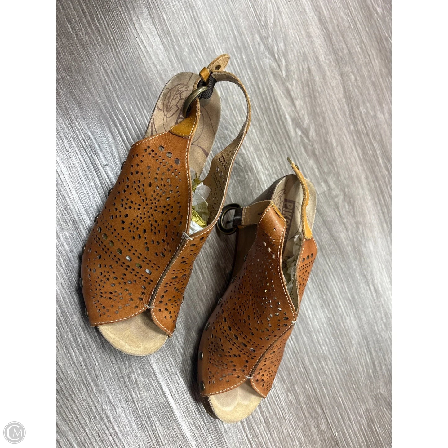 Sandals Heels Wedge By Pikolinos In Tan, Size: 7.5