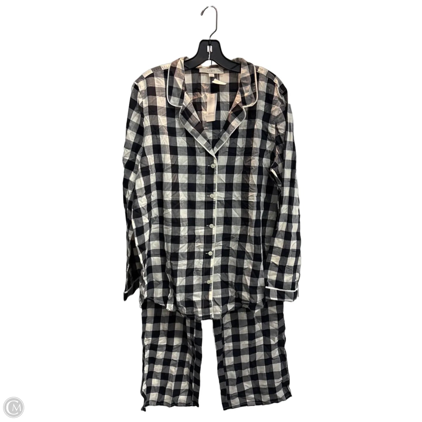 Pajamas 2pc By Loft In Checkered Pattern, Size: L