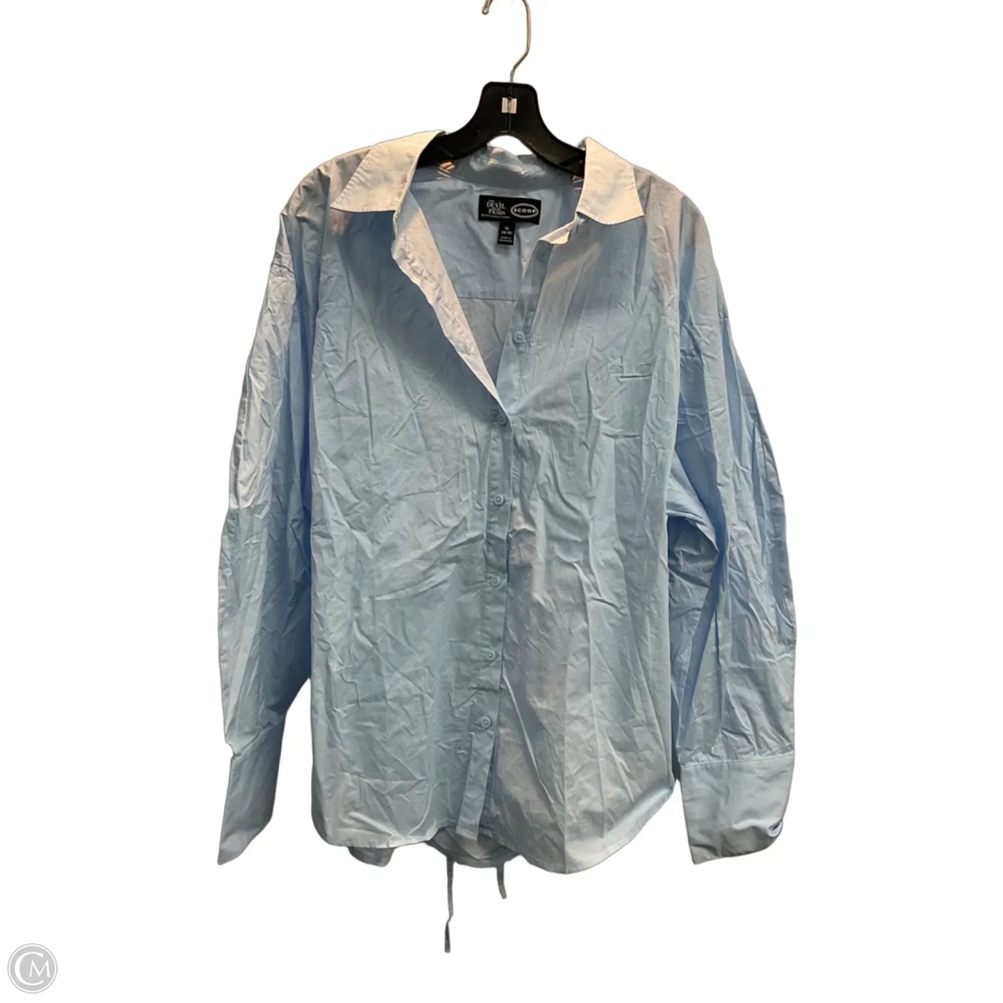 Blouse Long Sleeve By Scoop In Blue, Size: Xl