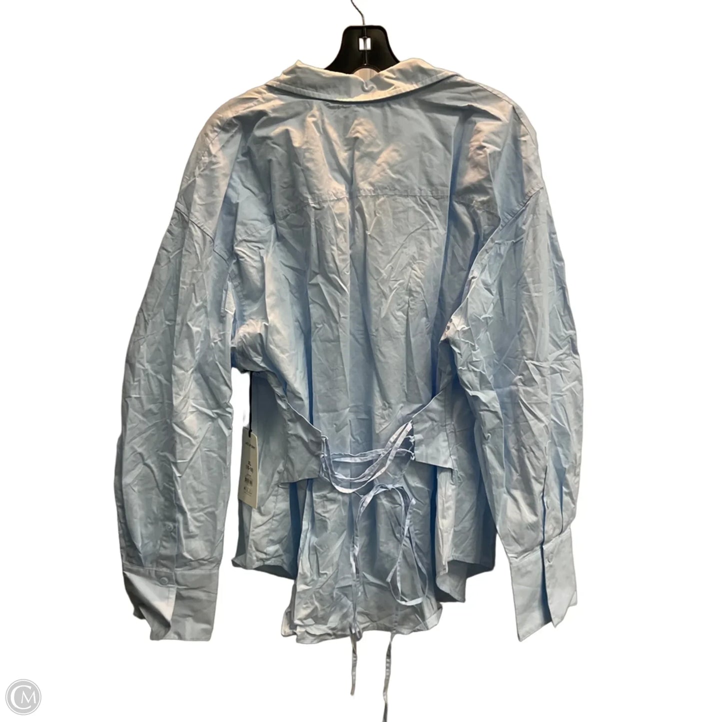 Blouse Long Sleeve By Scoop In Blue, Size: Xl
