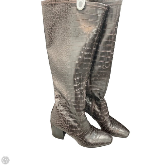 Boots Knee Heels By Franco Sarto In Purple, Size: 9