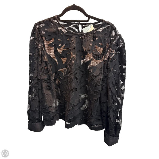 Blouse Long Sleeve By Anthropologie In Black, Size: Xl