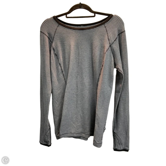 Athletic Top Long Sleeve Crewneck By Lululemon In Striped Pattern, Size: L