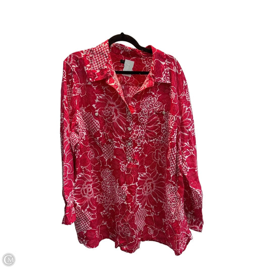 Top Long Sleeve By Talbots In Floral Print, Size: 3x