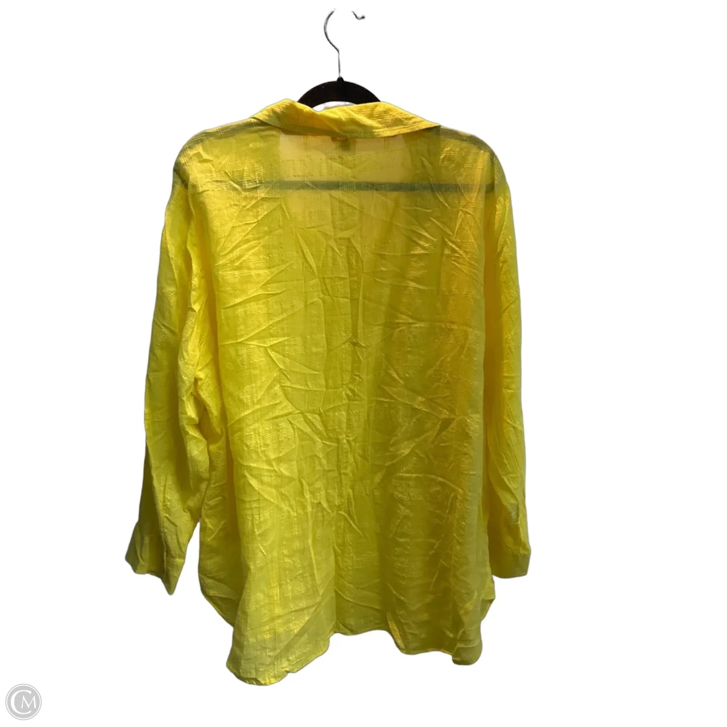 Top Long Sleeve By Talbots In Yellow, Size: 3x