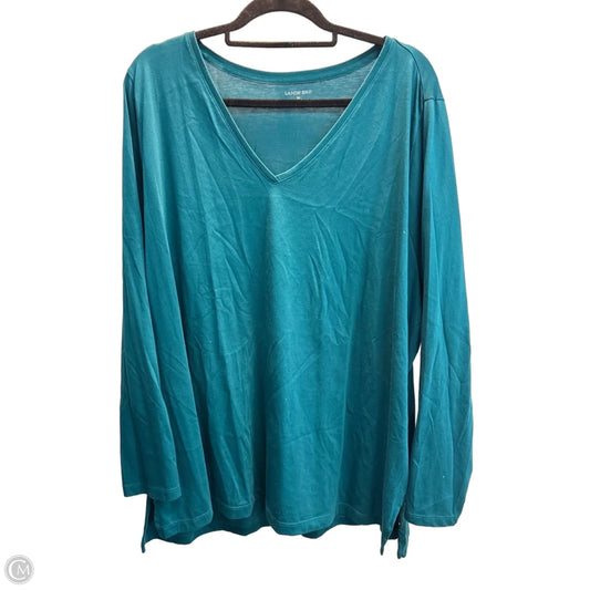 Top Long Sleeve Basic By Lands End In Teal, Size: 3x