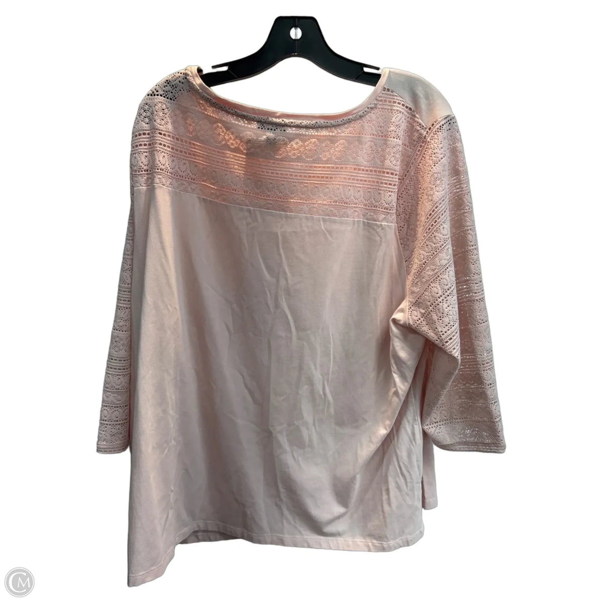Top 3/4 Sleeve By Talbots In Pink, Size: 3x