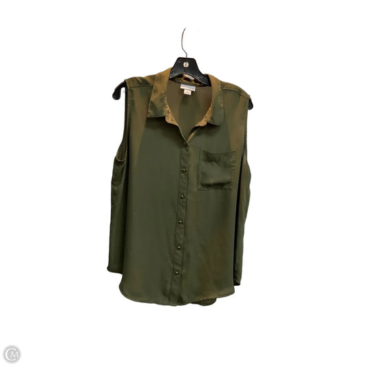 Top Sleeveless By Liz Claiborne In Green, Size: L