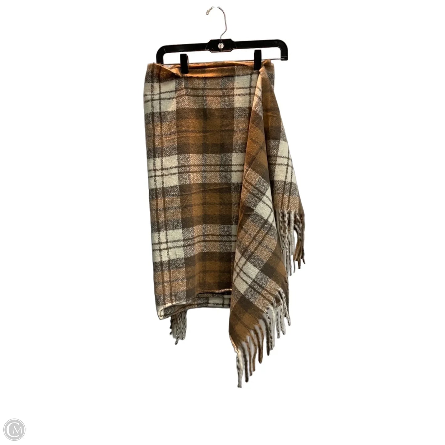 Shawl By Clothes Mentor In Plaid Pattern, Size: Osfm