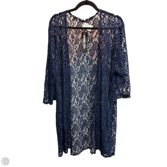 Kimono By Double Take In Navy, Size: 3x