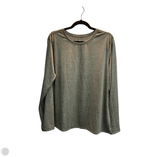 Athletic Top Long Sleeve Crewneck By Athletic Works In Green, Size: Xl