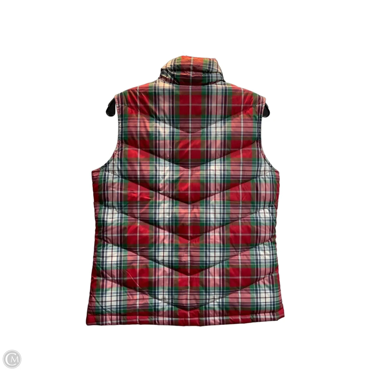 Vest Puffer & Quilted By Lands End In Plaid Pattern, Size: S