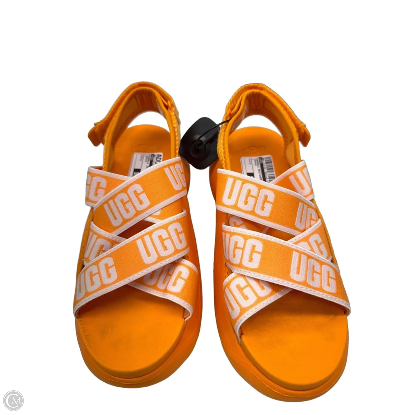 Sandals Designer By Ugg In Orange, Size: 7