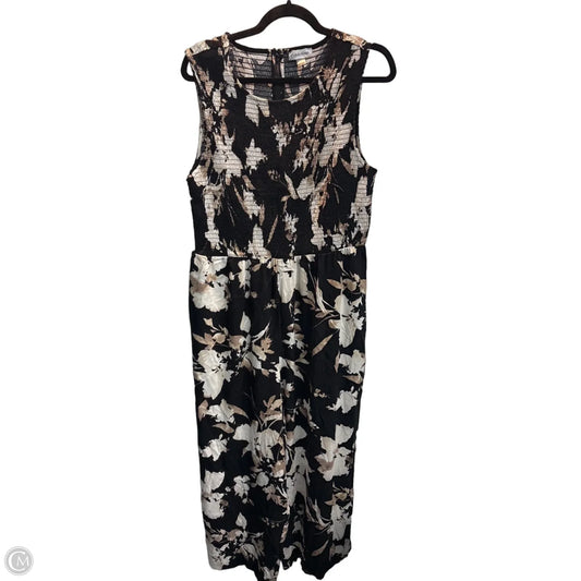 Jumpsuit By Calvin Klein In Black & Cream, Size: L