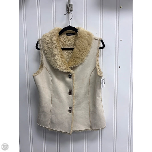 Vest Faux Fur & Sherpa By Clothes Mentor In Tan, Size: M