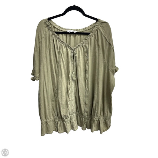 Top Short Sleeve By Sonoma In Green, Size: 3x