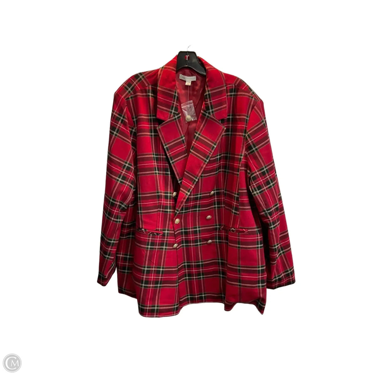 Blazer By Cato In Plaid Pattern, Size: 3x