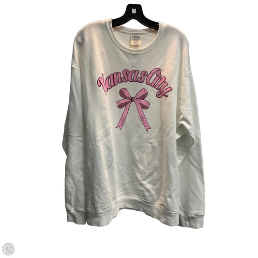 Sweatshirt Crewneck By Clothes Mentor In Pink & White, Size: L