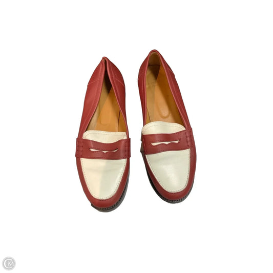 Shoes Designer By Sezane In Cream & Red, Size: 9