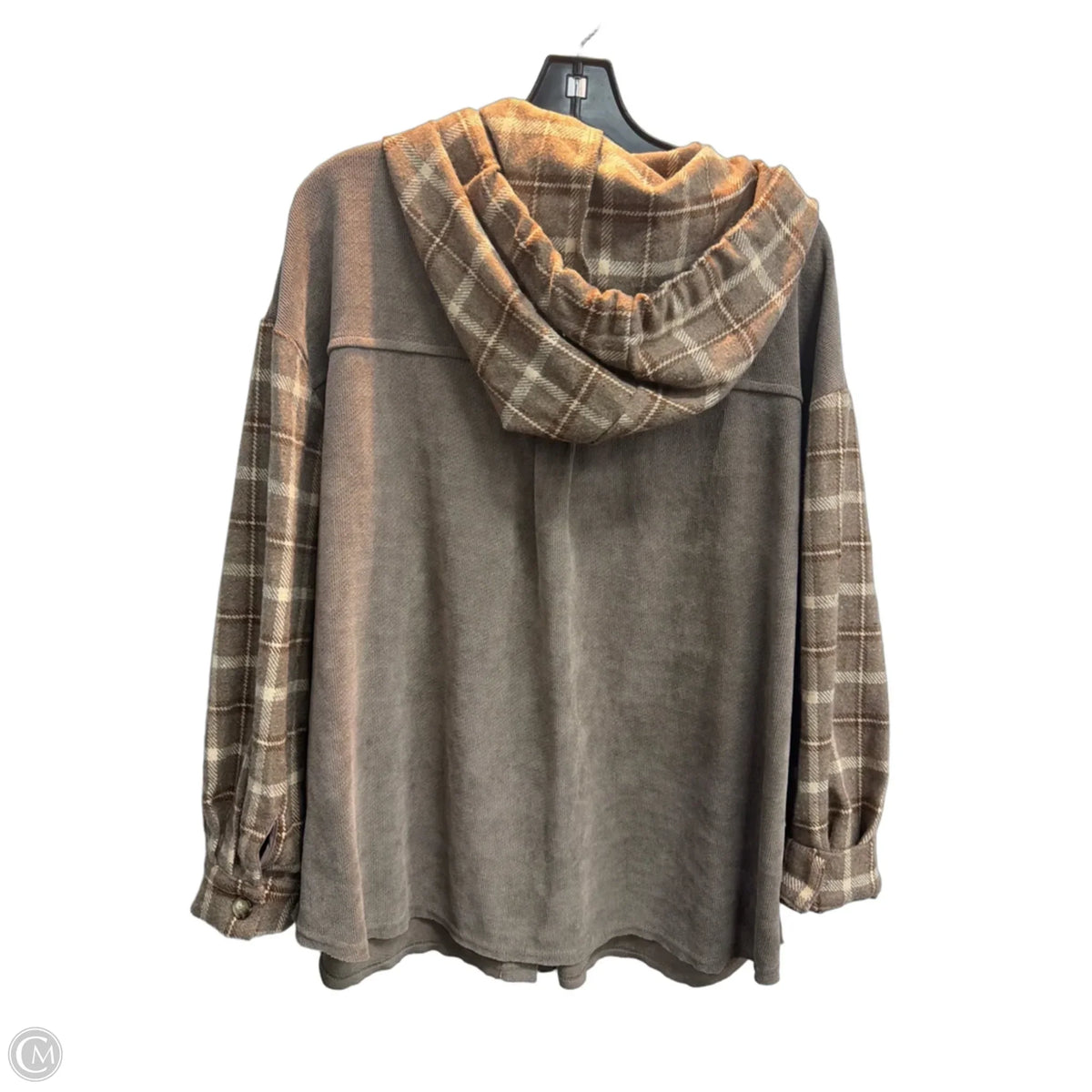 Jacket Shirt By White Birch In Brown, Size: L