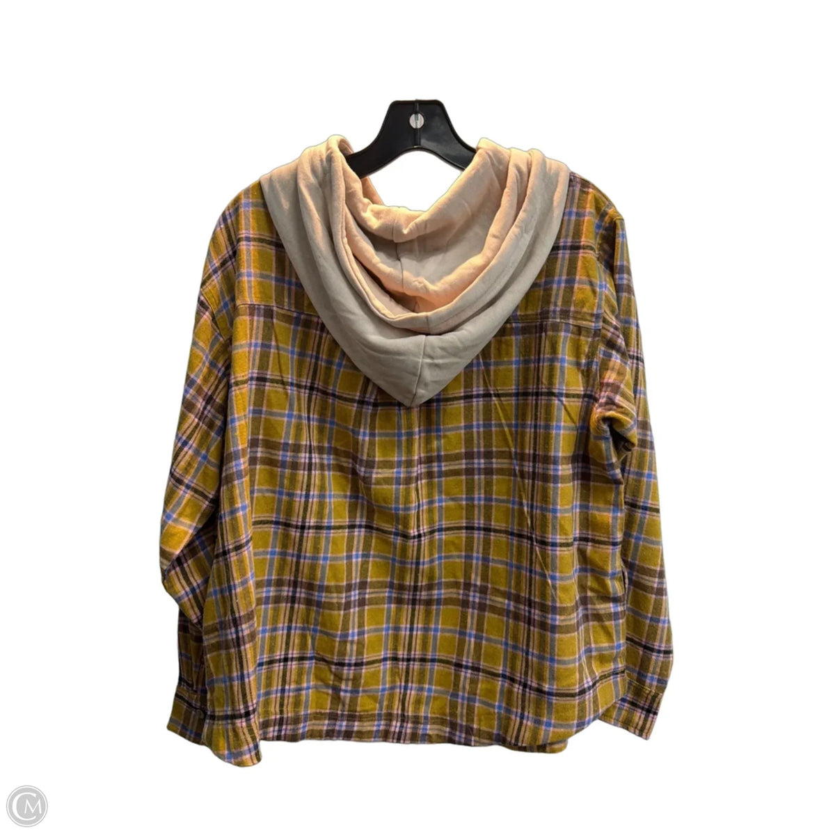 Sweatshirt Hoodie By Easel In Plaid Pattern, Size: M