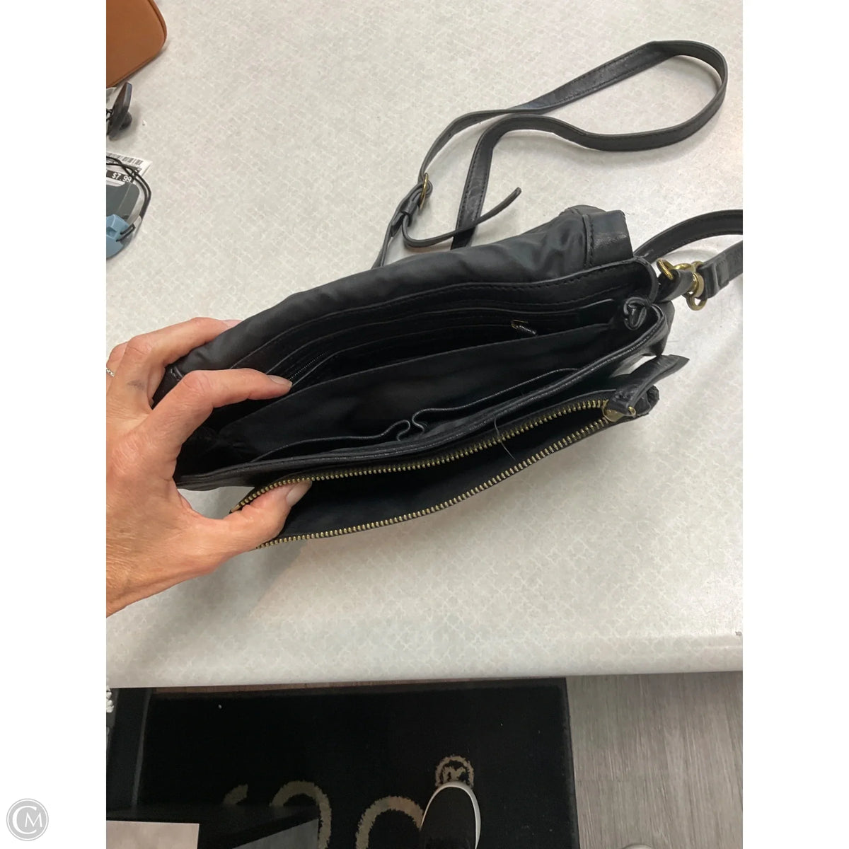 Crossbody Leather By Lucky Brand, Size: Medium