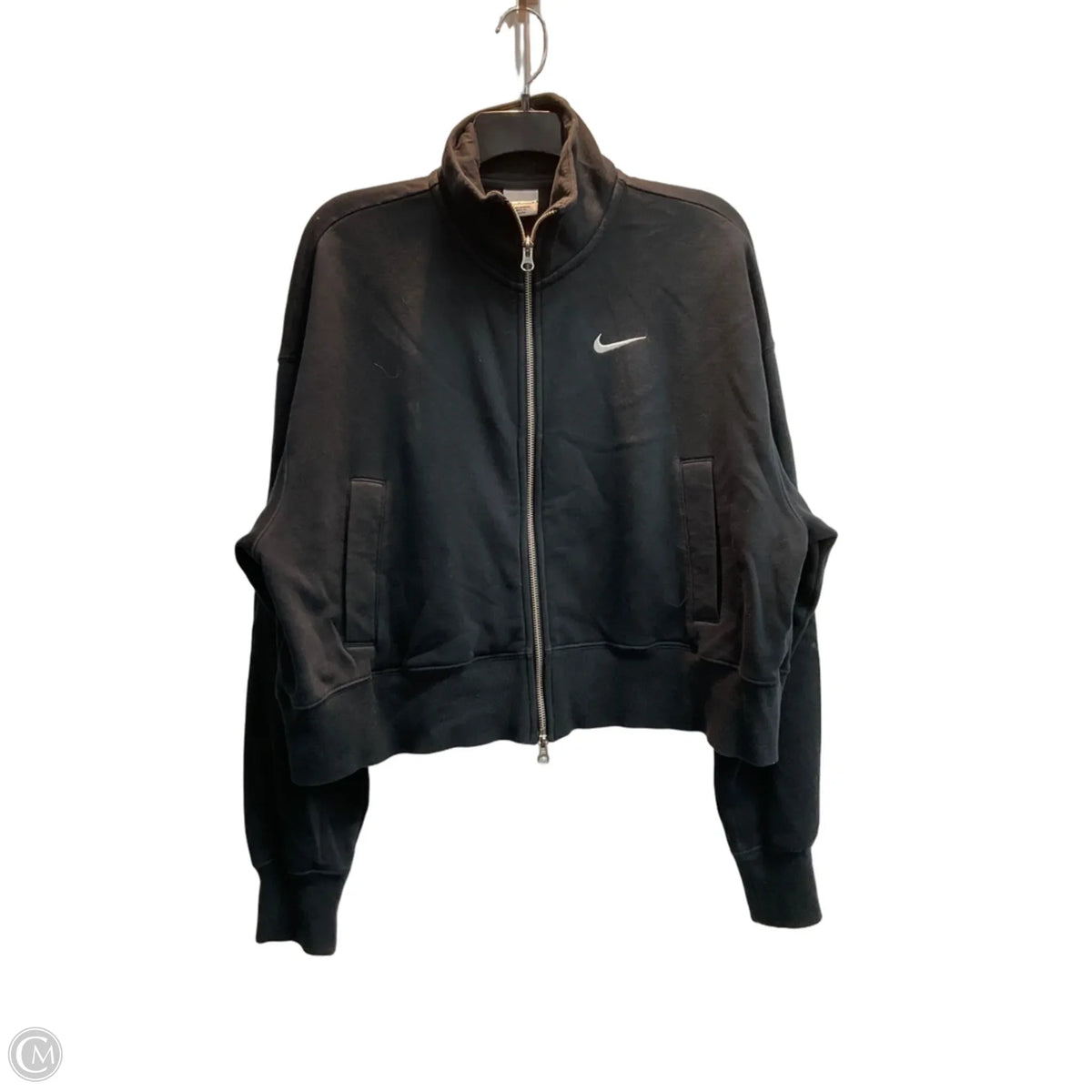 Athletic Jacket By Nike In Black, Size: M