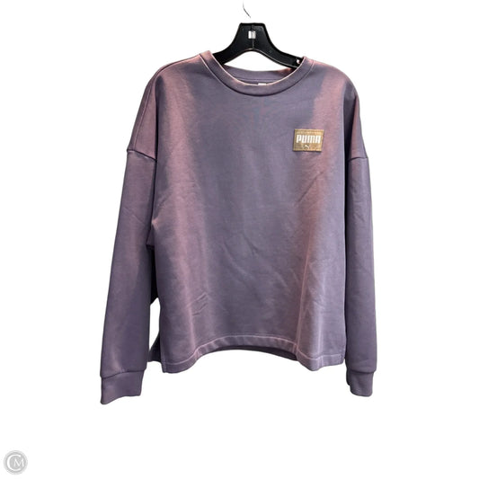 Sweatshirt Crewneck By Puma In Purple, Size: L