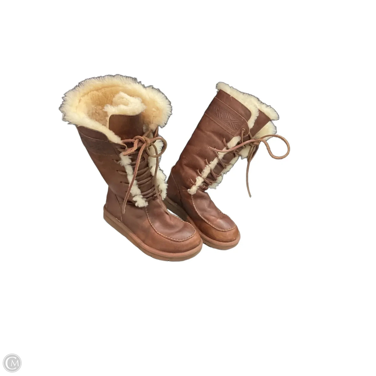 Boots Designer By Ugg In Brown, Size: 6