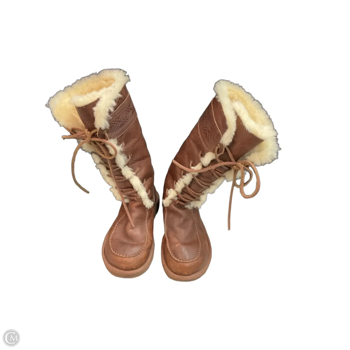 Boots Designer By Ugg In Brown, Size: 6