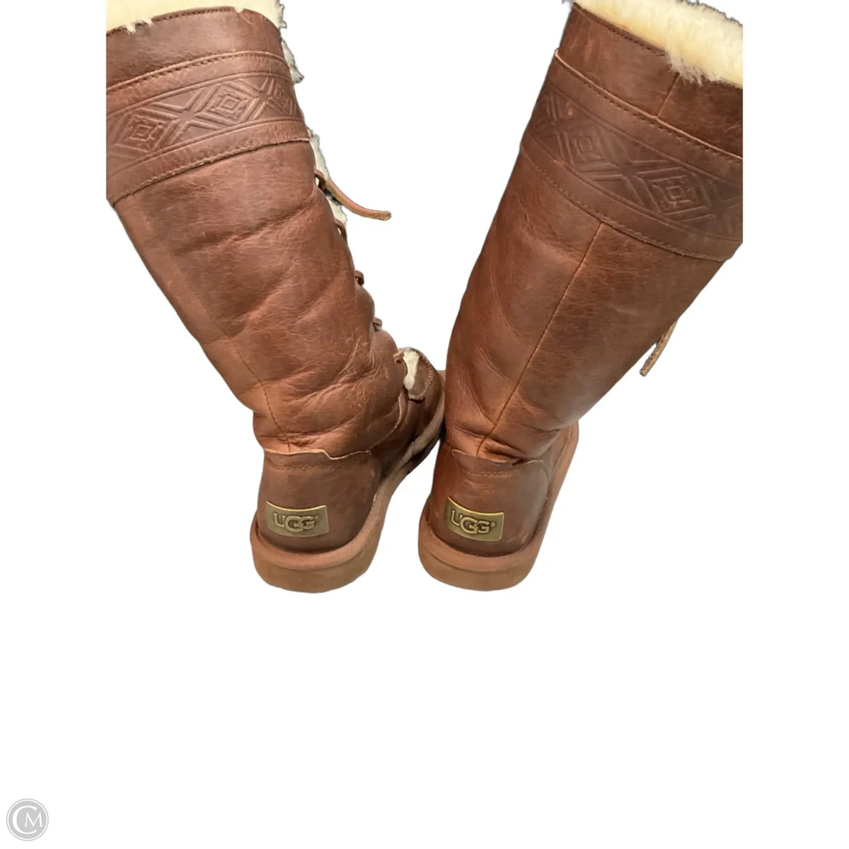 Boots Designer By Ugg In Brown, Size: 6