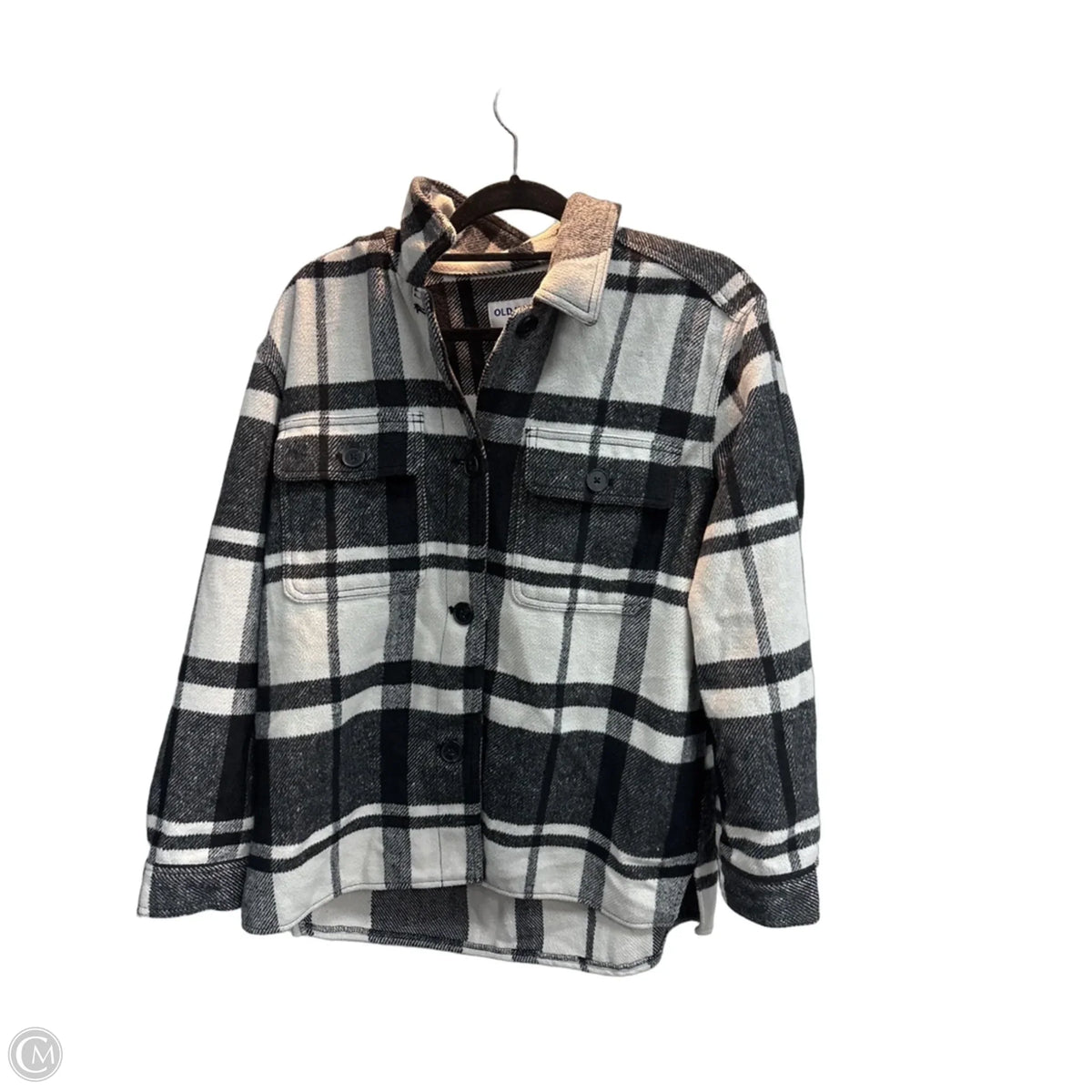 Jacket Fleece By Old Navy In Checkered Pattern, Size: M