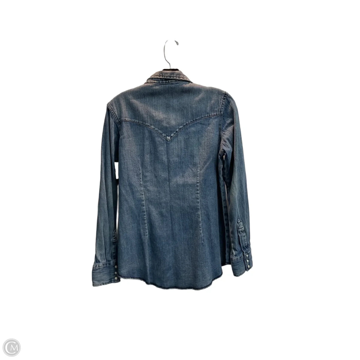 Jacket Denim By Wrangler In Blue, Size: S
