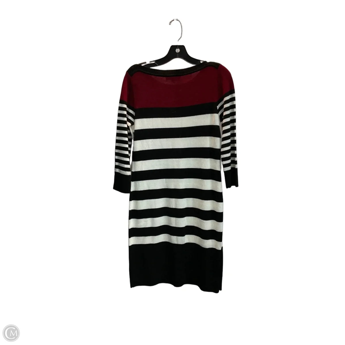 Dress Sweater By Studio 1 In Striped Pattern, Size: S
